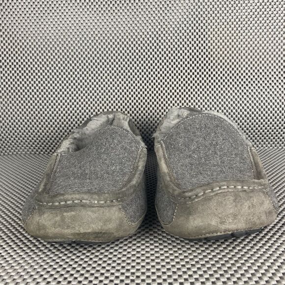 Ugg Ascot Moccasins Slippers Loafers Mens Size 10 Gray Leather Shearling Slip On main image 8